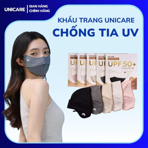 Combo 2 Chiếc Khẩu Trang Unicare Proof Mask Chống Tia UV UPF50+, Vải Băng Mềm Mịn, Quai Đeo Có Nút Điều Chỉnh