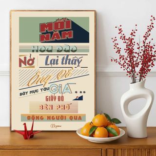 Tranh Cavas Treo Tường Các Câu Nói Vui Ngày Tết BH216 - Tranh Treo Tường Trang Trí Quán Nước, Nhà Hàng, Homestay