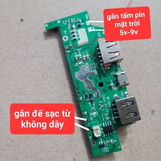 Ảnh 2 – bảng mạch sạc dự phòng + sạc năng lượng mặt trời sạc nhanh không dây 3.7v IP5568