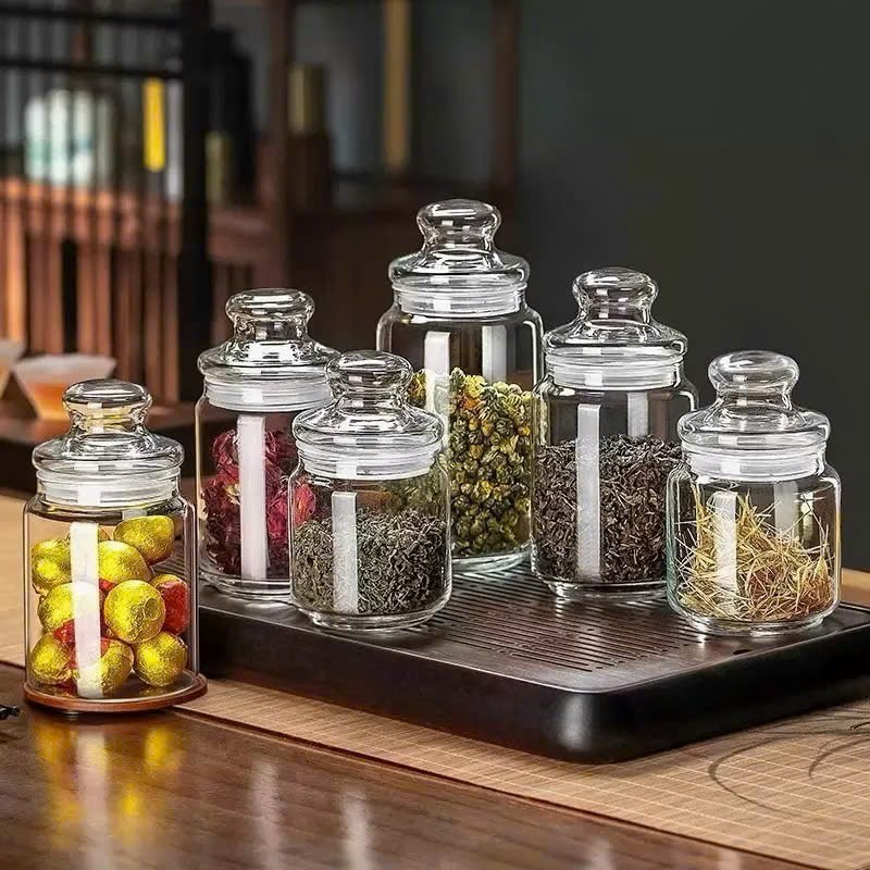 Combo 3 Hũ Thủy Tinh Đựng Gia Vị Lục Giác – Nắp Lắp Gioăng Chun Kín Hơi
