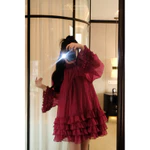 Váy voan tơ xốp tay xoè bồng tiểu thư đi tiệc sang chảnh - Đỏ Đô - Hàng Thiết Kế - TY CLOTHING — ảnh 4