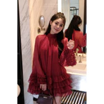 Váy voan tơ xốp tay xoè bồng tiểu thư đi tiệc sang chảnh - Đỏ Đô - Hàng Thiết Kế - TY CLOTHING — ảnh 6