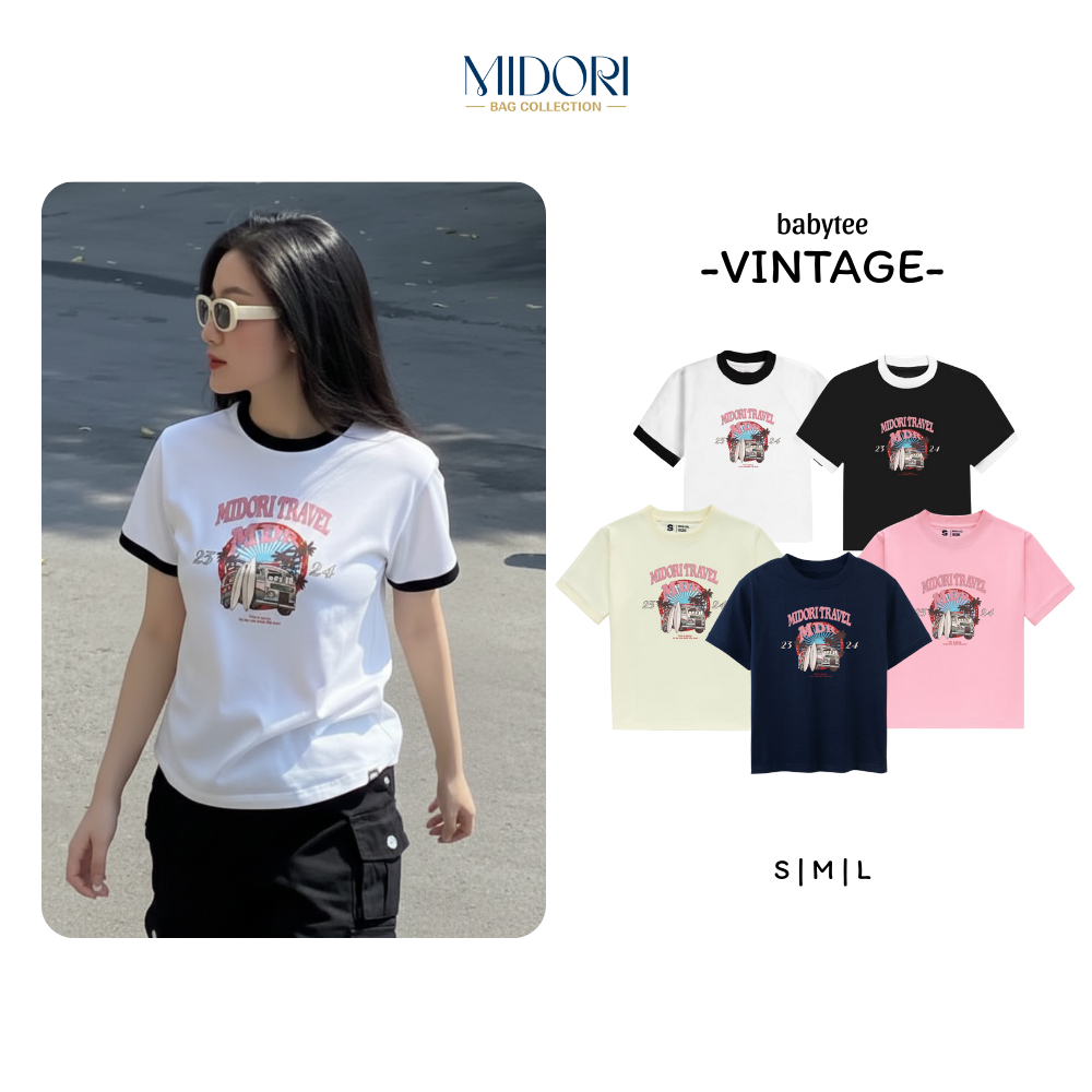 Áo Thun Baby Tee Vintage Thời Trang Phông Nam Nữ Unisex Cotton Local Brand | MIDORI BAG COLLECTION