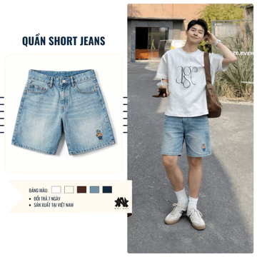 QUẦN SHORT JEAN, QUẦN SHORT NAM, QUẦN SHORT JEAN RÁCH, Quần Short Xanh Nâu Be Trắng, QUẦN ĐÙI NAM CÓ BIGSIZE