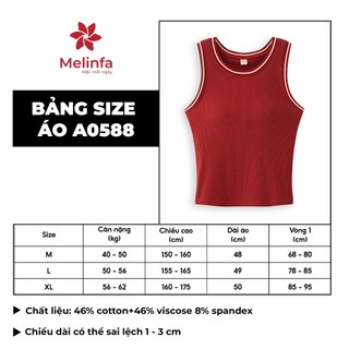 [ PREMIUM COTTON ] Áo Tanktop ba lỗ nữ MELINFA  có đệm mút 3D nâng đỡ định hình, Áo Bratop nữ mã VAA0588