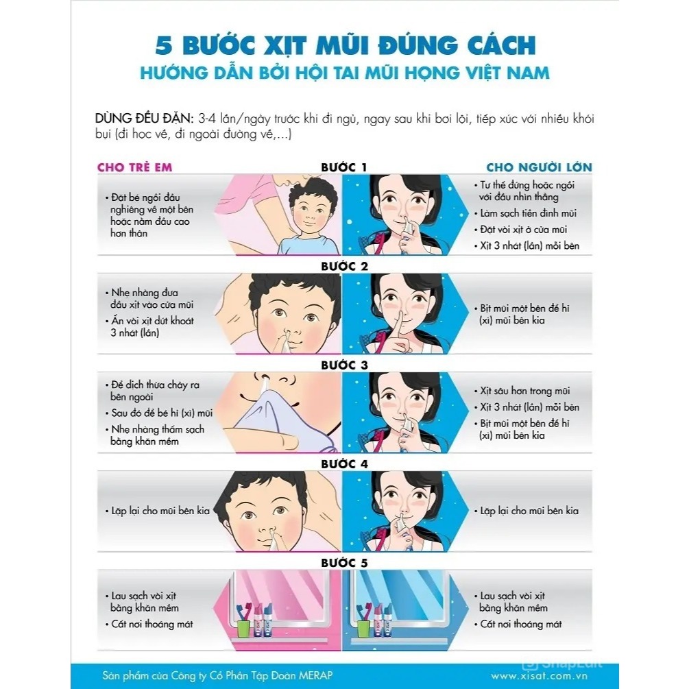 Xịt mũi nước biển sâu XISAT XANH LÁ dành riêng cho người viêm xoang (Chai 75ml)