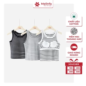 Áo ba lỗ nữ có đệm vải Cotton tự nhiên thoáng mát, áo 3 lỗ mặc nhà, tập gym mã MELINFA VAA0584