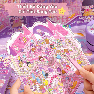 Sổ Sticker Cảnh Quan 3D Trang Trí Không Gian Mini Cho Bé - Tập Bóc Dán DIY 20 Chủ Đề Cho Bé Vui Chơi Sáng Tạo