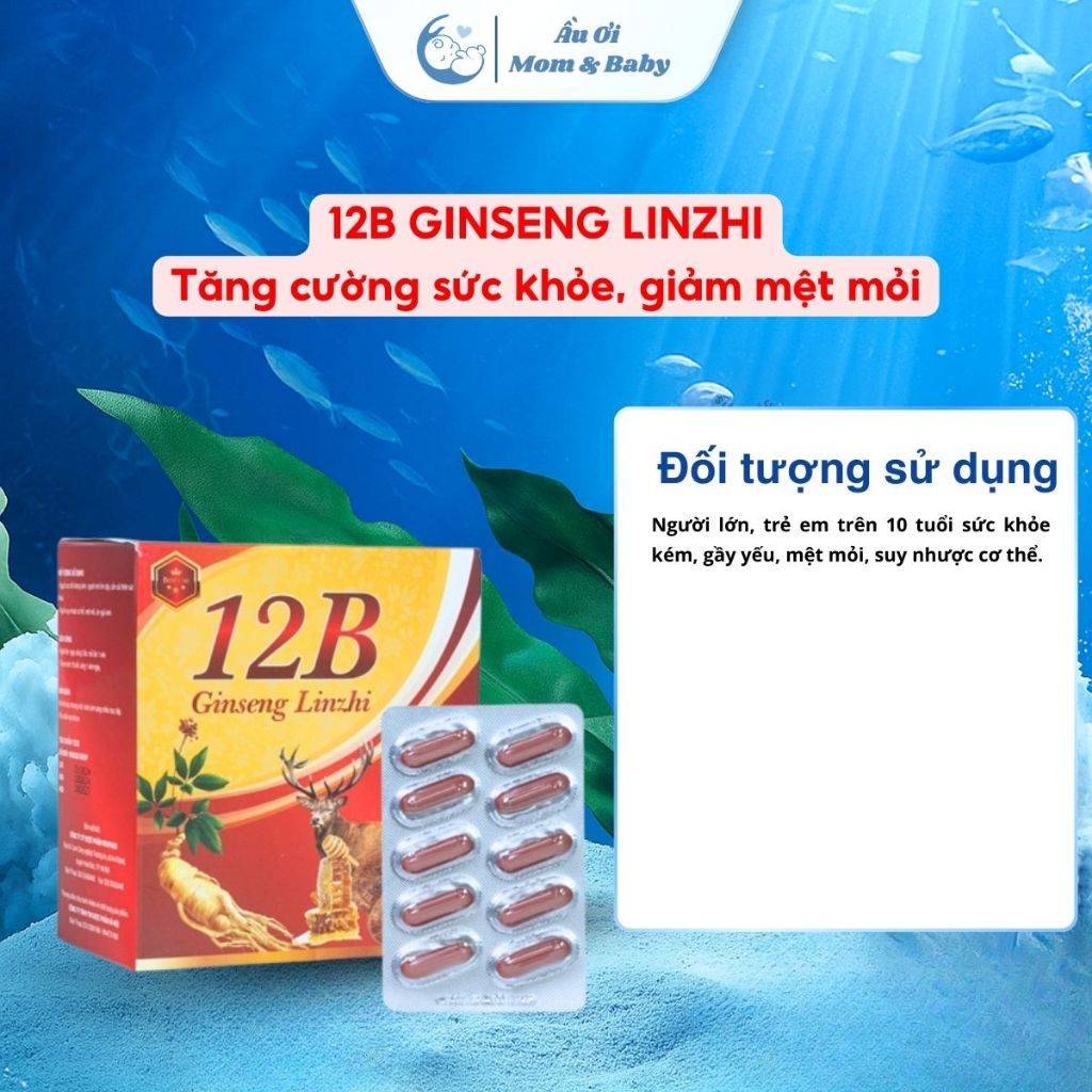 [CHÍNH HÃNG] Viên uống 12B Ginseng Linzhi Giúp Bổ Sung Sức Khỏe, Tăng Cường Sức Đề Kháng - Hộp 100 viên