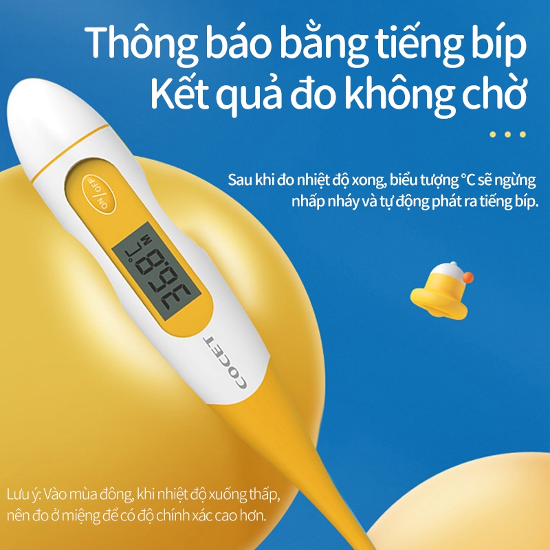 Nhiệt Kế Điện Tử MaiWieel Đo Siêu Nhanh 30 Giây Kẹp Nách/Miệng Chính Xác Cao Đầu Dẻo An Toàn Chống
