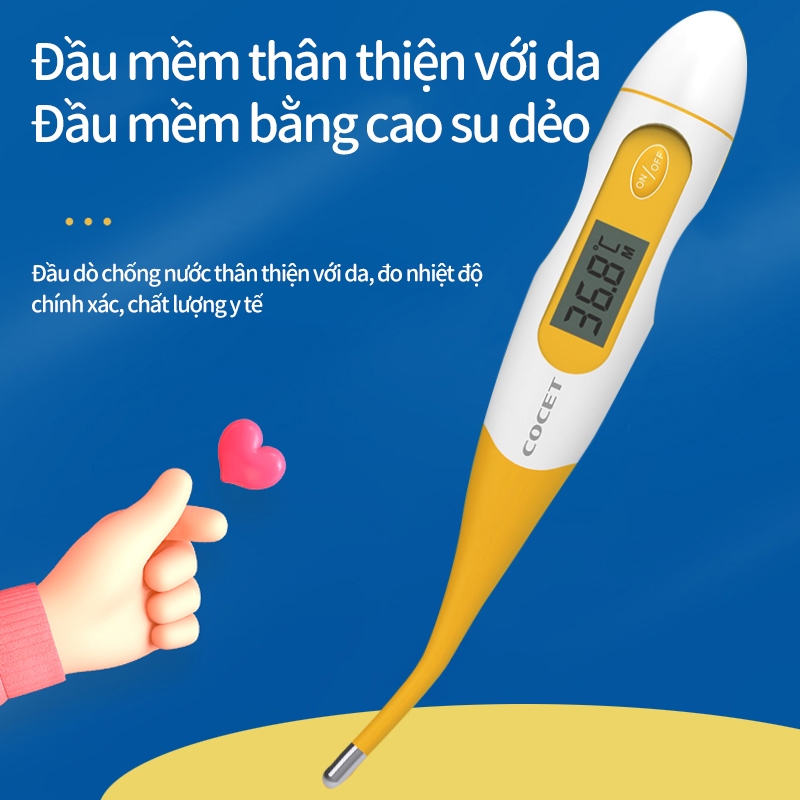 Nhiệt Kế Điện Tử MaiWieel Đo Siêu Nhanh 30 Giây Kẹp Nách/Miệng Chính Xác Cao Đầu Dẻo An Toàn Chống