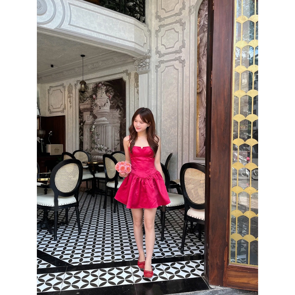 Đầm Nữ PUSCLE DRESS Form A Xếp Ly Bồng Xòe Công Chúa SECODEE