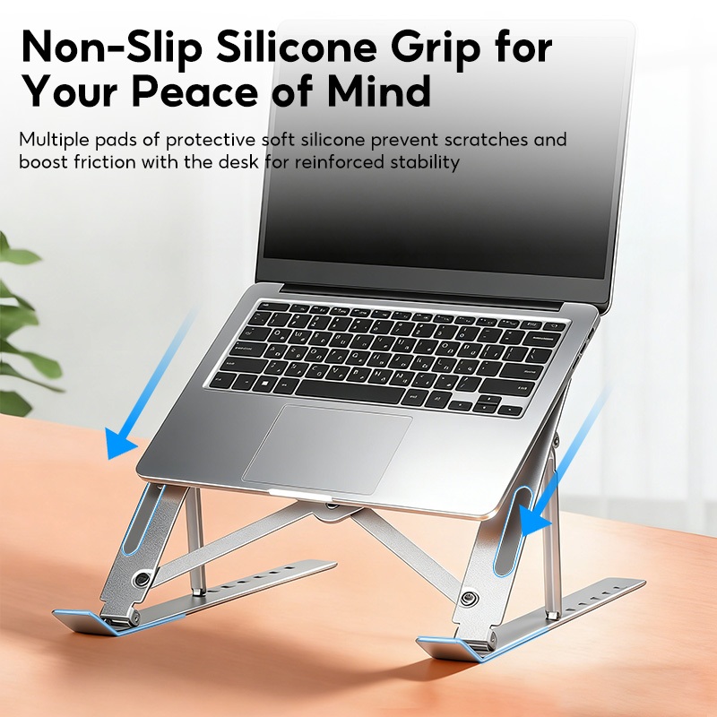Giá đỡ laptop ,Đế tản nhiệt laptop chơi game, gấp gọn tiện lợi, bằng kim loại chắc chắn điều chỉnh 6 cấp độ