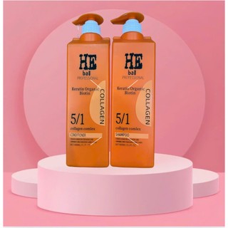 BÔ GỘI XÃ PHỤC HỒI TÓC 5IN1 HE BAU MÀU CAM DUNG TÍCH 1000ML· Collagen Elvawell White Truffle Repairing