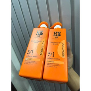 BÔ GỘI XÃ PHỤC HỒI TÓC 5IN1 HE BAU MÀU CAM DUNG TÍCH 1000ML· Collagen Elvawell White Truffle Repairing