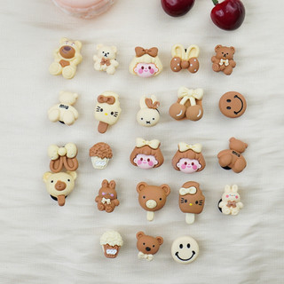 Sticker, Charm 3D chủ đề Gấu nâu 22 bán lẻ DIY nhựa cứng gắn Dép Sục, Cá Sấu JB-249 Mita