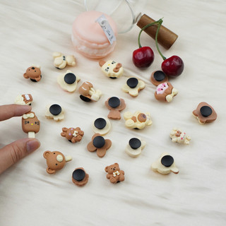 Sticker, Charm 3D chủ đề Gấu nâu 22 bán lẻ DIY nhựa cứng gắn Dép Sục, Cá Sấu JB-249 Mita