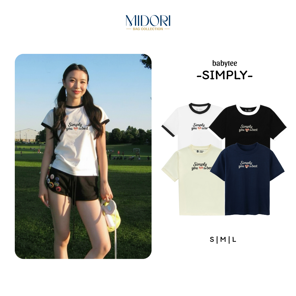 Áo Thun Baby Tee SIMPLY Thời Trang Phông Nam Nữ Unisex Cotton Local Brand | MIDORI BAG COLLECTION