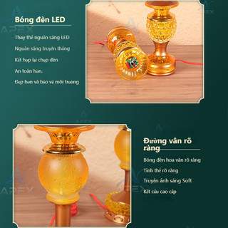 Đèn Led Phú Quý Hoa Sen - Đồ Trang Trí Bàn Thờ Lễ Hội Tet An Toàn