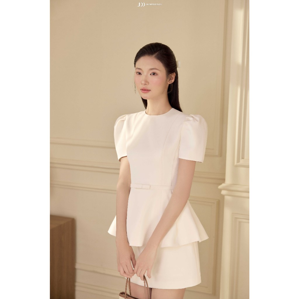 Set Áo Thu Đông Cổ Tròn Chân Đổ 2T02.2601, Chân Váy Thu Đông Dáng A Ngắn 4S01.2601, Set Đồ Modern Lady Cồ Điển By JM
