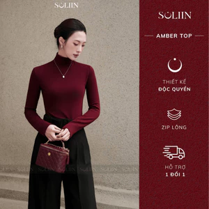 Áo Giữ Nhiệt Dài Tay Nữ Cao Cổ Form Tôn Dáng SOLIIN Thiết Kế Basic Dày Dặn Thanh Lịch Trẻ Trung AMBER