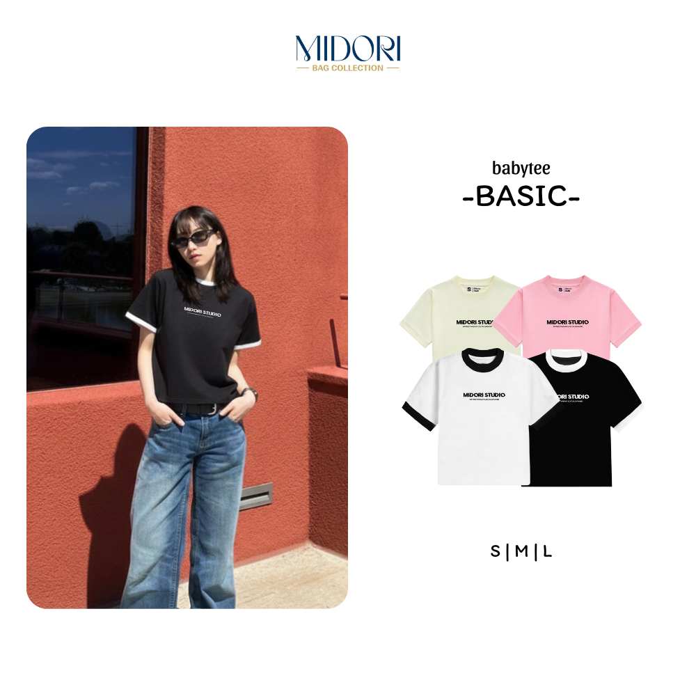 Áo Thun Baby Tee BASIC Thời Trang Phông Nam Nữ Unisex Cotton Local Brand | MIDORI BAG COLLECTION