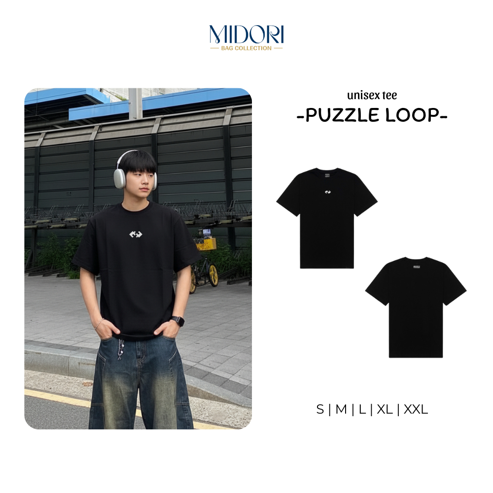 Áo Thun Form Rộng PUZZLE LOOP Thời Trang Nam Nữ Unisex Cotton Local Brand | MIDORI BAG COLLECTION