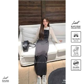Set yếm 2 dây dáng xuông nhẹ nhàng basic LUST Yếm nữ dáng dài 2 dây kèm áo cotton dày cao cấp O903