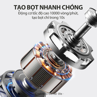 (BH 1 năm) Máy tạo bọt cafe đánh trứng Samono MFB30S, 3 tốc độ, cầm tay không dây, sạc pin tiện lợi