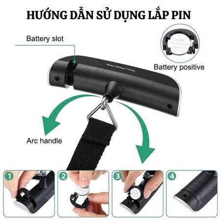 Cân điện tử cần hành lý xách tay màn hình led cân đồ vật đến 50kg