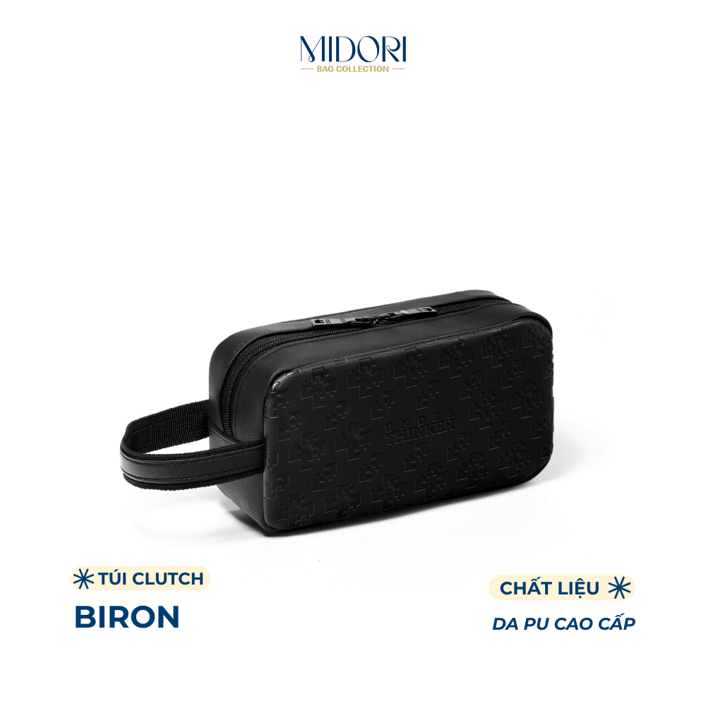 Túi Clutch PU Da Đa Năng BIRON Nam Nữ Thể Thao Du Lịch Đựng Mỹ Phẩm Hộp Bút | MIDORI BAG COLLECTION