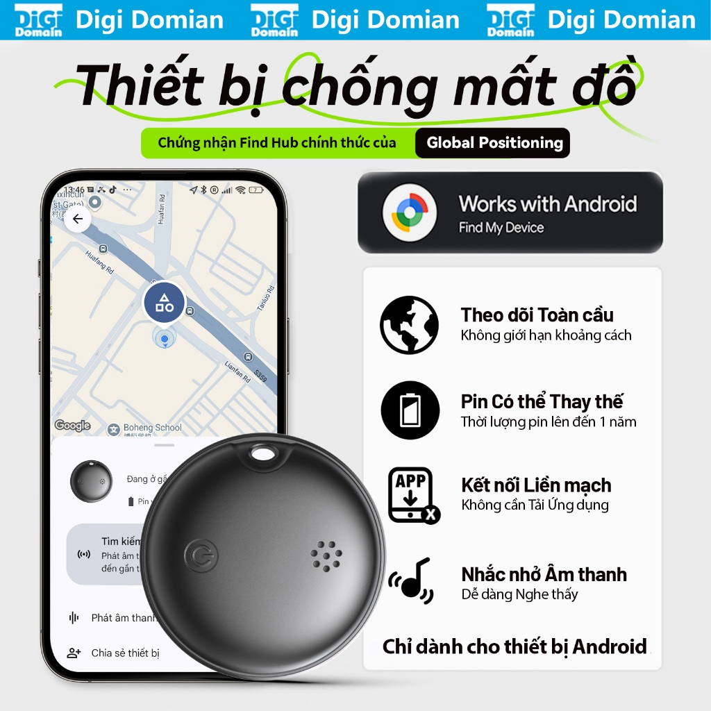 【Android】Smart Tag Thiết Bị Định Vị Tracker Bluetooth thông minh,Định vị xe máy Tương thích với Google Tìm thiết bị