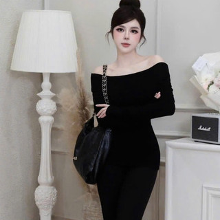 Áo trễ vai dài tay MPB chất thun zip mịn Thiết kế Tôn Dáng ôm Body Sexy Nữ Tính