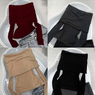 Áo trễ vai dài tay MPB chất thun zip mịn Thiết kế Tôn Dáng ôm Body Sexy Nữ Tính
