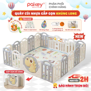 Quây Cũi Nhựa Gấp Gọn Pakey Khủng Long Mẫu Mới 2026, Quây Cũi Cho Bé Chất Nhựa An Toàn Cao Cấp Dùng Trên Mọi Loại Sàn