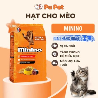Hạt Cho Mèo Minino Vị Cá Ngừ Cho Mọi Lứa Tuổi Tăng Cường Hệ Miễn Dịch, Gói 7.5kg Và 1.3kg