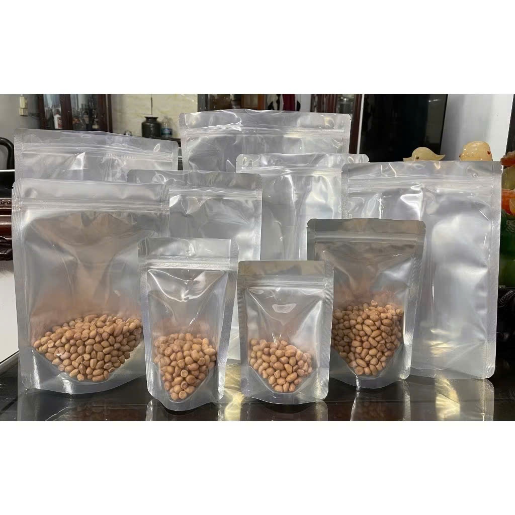 Túi Zip Đáy Đứng Mặt Bạc – Mặt Trong Đựng Trái Cây Sấy (Loại 1, Có Size)