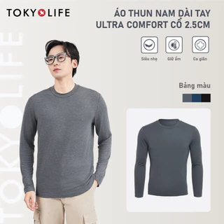 Áo thun nam dài tay TOKYOLIFE Ultra Comfort, cổ cao 2.5cm 40005354