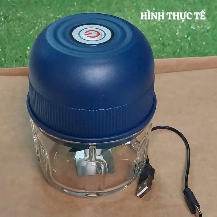 Máy xay thịt xay tỏi ớt sạc tích điện cối xay bằng thủy tinh dung tích 250ml