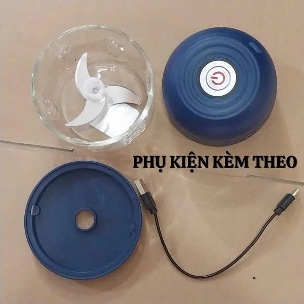 Máy xay thịt xay tỏi ớt sạc tích điện cối xay bằng thủy tinh dung tích 250ml