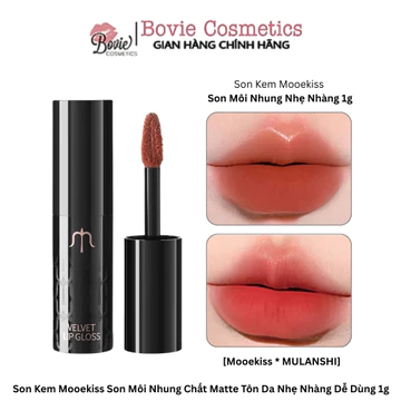 [Mooekiss * MULANSHI] Son Kem Mooekiss Son Môi Nhung Matte Velvet Lip Gloss 1g