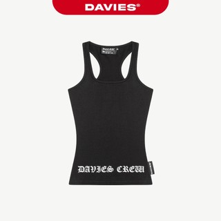 Áo ba lỗ đen form dài streetwear DAVIES hoạ tiết hình in lụa thun co giãn ôm dáng nữ Legacy Top | D-T48-D