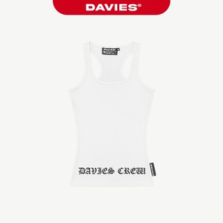 Áo ba lỗ trắng dáng dài DAVIES hình in chữ phong cách hiphop thun ôm sát co giãn nữ Legacy Top | D-T48-T