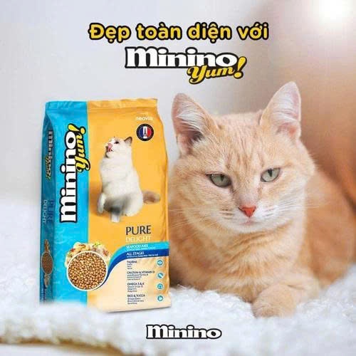 Thức Ăn Hạt Cho Mèo Minino Yum Vị Hải Sản/Cá Hồi/Cá Ngừ Gói Hỗ Trợ Tiêu Hóa Và Dưỡng Mượt Lông