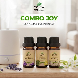 [TẶNG ĐÁ KHUẾCH TÁN] Combo JOY Tinh Dầu Nguyên Chất ESKY AROMA GARDEN Thư Giãn Cân Bằng Cảm Xúc 3x10ml