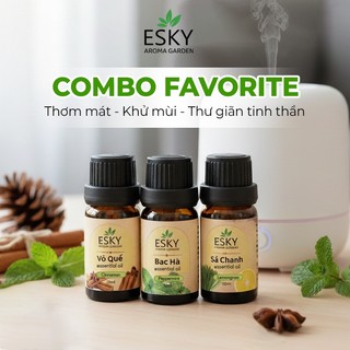 [HỎA TỐC] Combo FAVORITE Tinh Dầu Nguyên Chất ESKY Aroma Garden Tinh Dầu Đuổi Muỗi, Giảm Stress 3x10ml