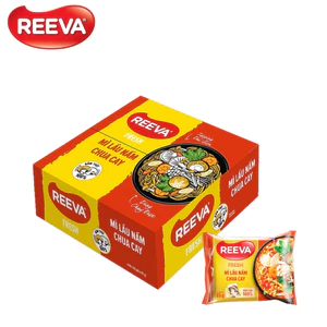 Thùng 30 gói - Mì Reeva Fresh Lẩu nấm chua cay 85g