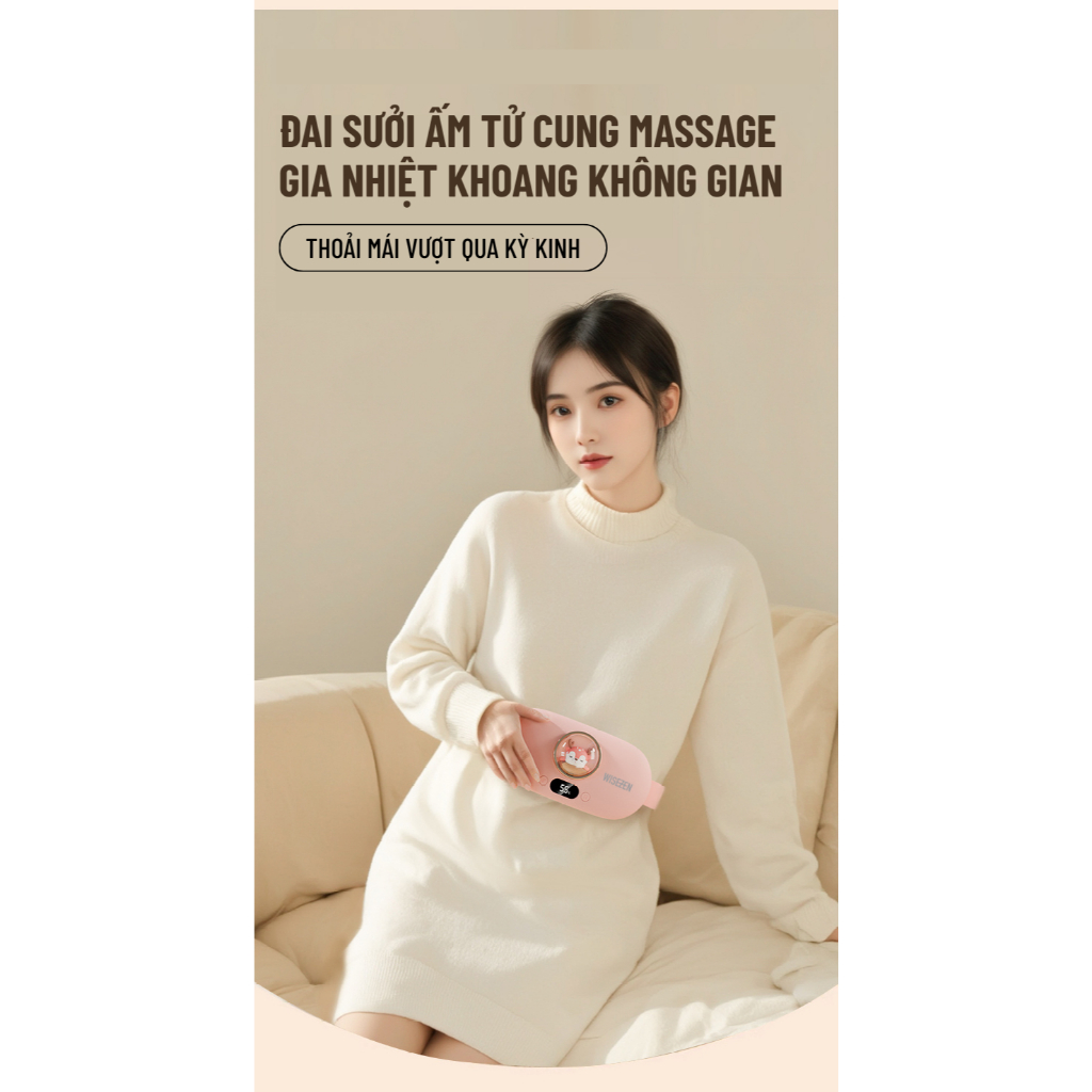Máy Chườm Bụng Kinh Wisezen Massage Có Thể đeo Khi đi Làm Hoặc Ra Ngoài Dễ Sử Dụng Quà Sinh Nhật Cho Nữ Chính Hãng
