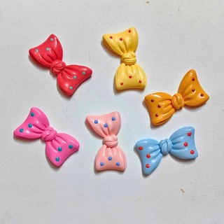 Set charm : Nơ chấm bi cute size 30 x 40 mm