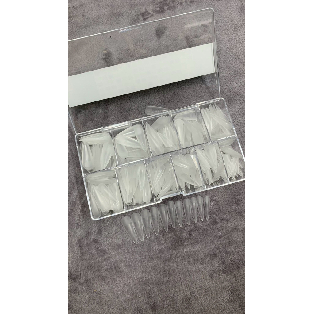 1hộp móng úp nhám JIELIYA nhám sẵn 500 móng full size chính hãng - Linh Bùi